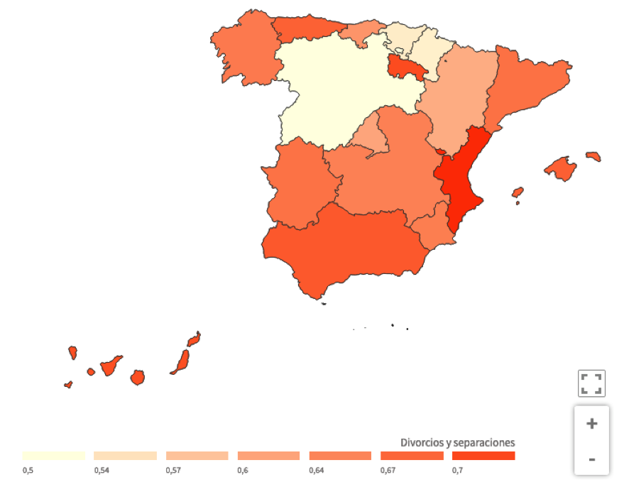 Divorcios por comunidad